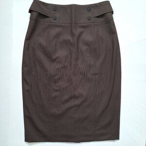 Teenflo Brown Wool Pencil Skirt